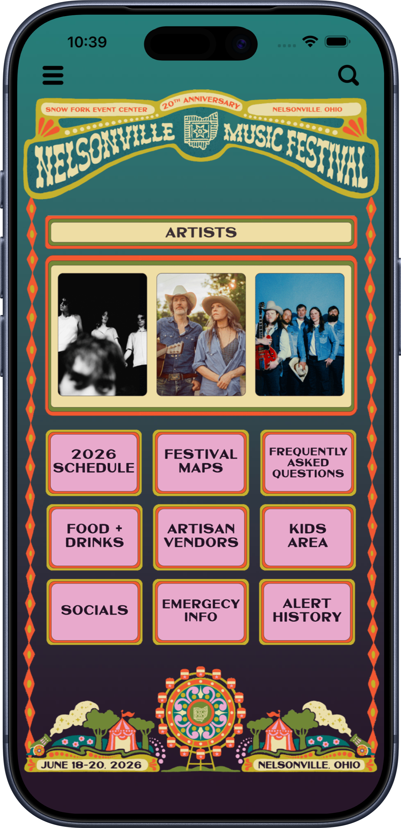 Nelsonville Music Festival app screenshot